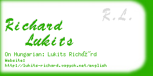 richard lukits business card